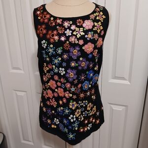 Beautiful XL Ladies Emma Tricot Sequined Embellished Sleeveless Sweater Tank Top